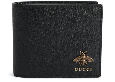 animalier bee leather wallet gucci|Black Leather Animalier Wallet .